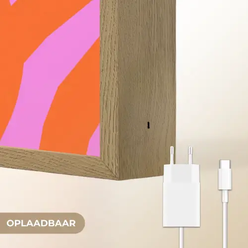 Zebraprint - Grafisch - COOL - Oranje Light Box met batterij (Wandlamp) middel -USP_websiteoplaadbaarNL