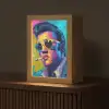 Portret - Sigaret - Kleurrijk - Bril Light Box met kabel (Tafellamp) klein -z3d_website
