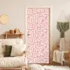 Doolhofpatroon - Roze - Wit - Abstract deurposter klein 289 -sfeer2