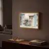 Fiets - Pastelkleuren - Bloemen Light Box met batterij (Wandlamp) middel -sfeer1
