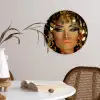 Vrouw - Cleopatra - Goud - Sieraden - Make up - Luxe Wandcirkel kunststof plaat 5mm dik klein -sfeer4