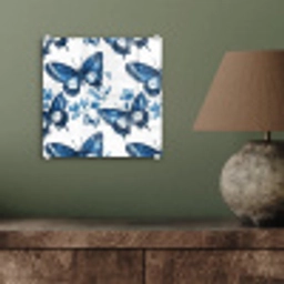 Blauw - Vlinders - Bloemen - Wit plexiglas 5mm klein 11 -sfeer3