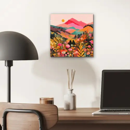 Zonsondergang - Bergvallei - Contrast aluminium wit klein -sfeer5