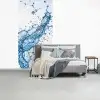 Spash - Water - Blauw fotobehang vinyl groot -slaapkamer