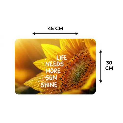 Zonnebloem - Close up - Geel - Quote Placemat vinyl groot -specs