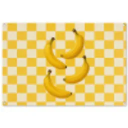 Bananen - Geel - Geblokt tuinposter los doek groot -3d