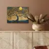 Boom - Maan - Bloemen - Goud - Kunst PET vilt klein -sfeer4