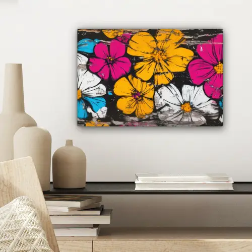 Street Art - Bloemen - Mix canvas 2cm klein -sfeer6