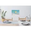 Glas - ijsblokjes - Citroen Muursticker klein -eettafel