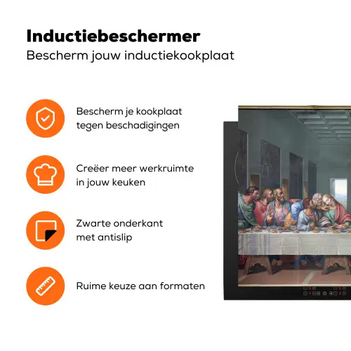 Het laatste avondmaal - Leonardo da Vinci Inductie beschermer vinyl 3mm klein -zzzzzzz-td-ups