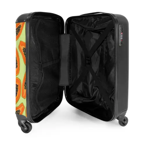Summer memories - Papaja's op een groene achtergrond NBS - Handbagage koffer - Kinderen Unisex middel -binnenkant