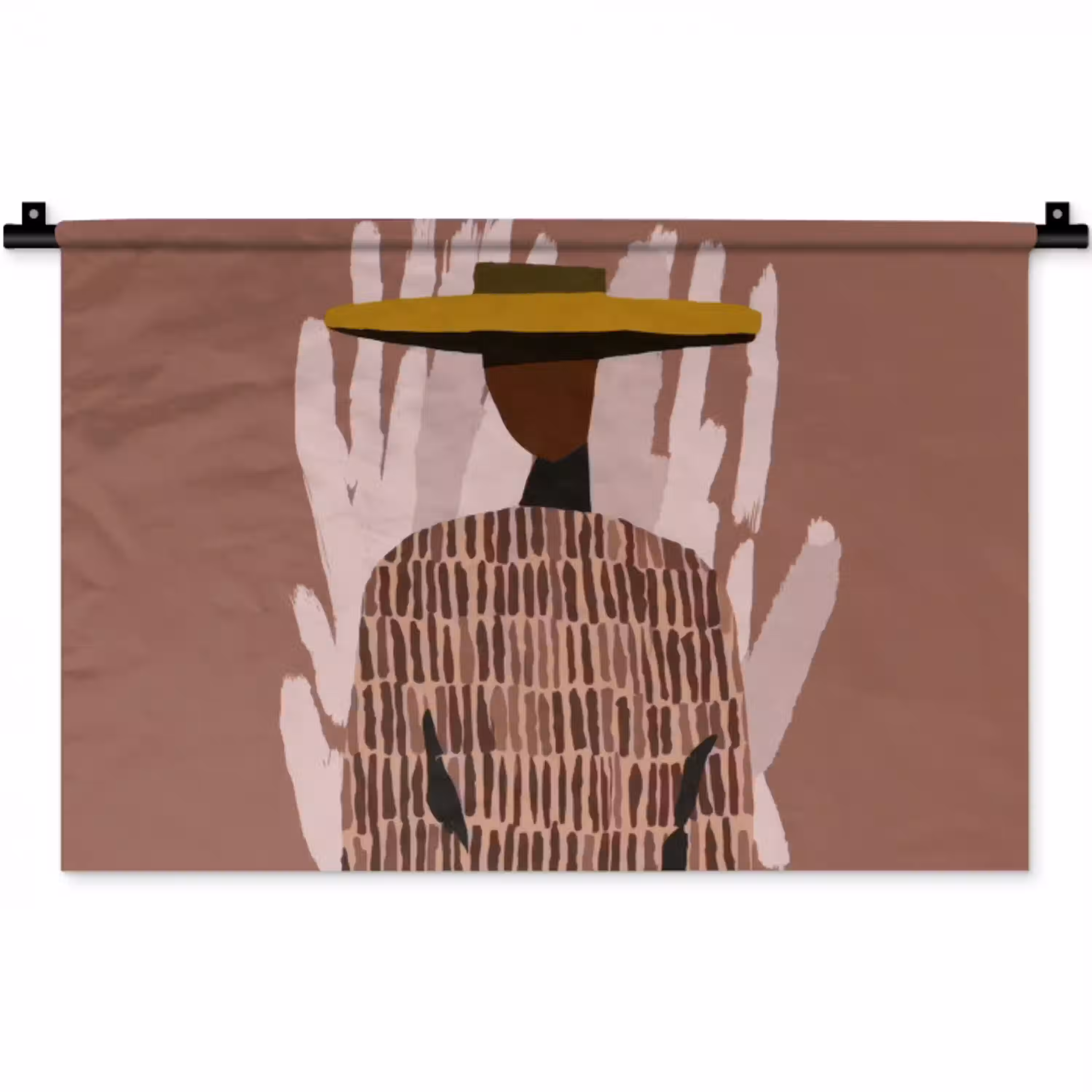 Abstract - Figuur - Illustratie - Hoed Wandkleed katoen klein -zz3d