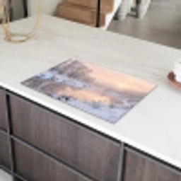 Rivier - Winter - Landschap - Sneeuw - Zonsopgang Inductie beschermer vinyl 3mm klein -sfeer8