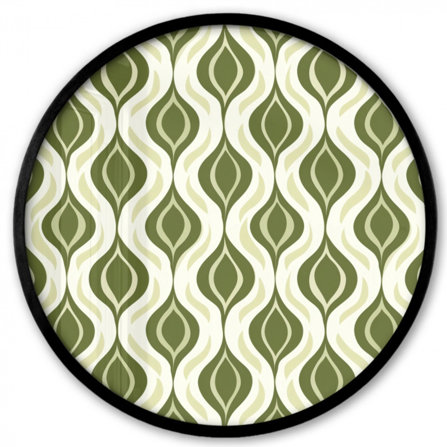 Patroon - Retro - Groen Fotolijst rond zonder passe partout klein 856 -3d