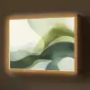 Golven - Abstract - Lichtgroen - Sierlijk Light Box met batterij (Wandlamp) middel -z3d_website