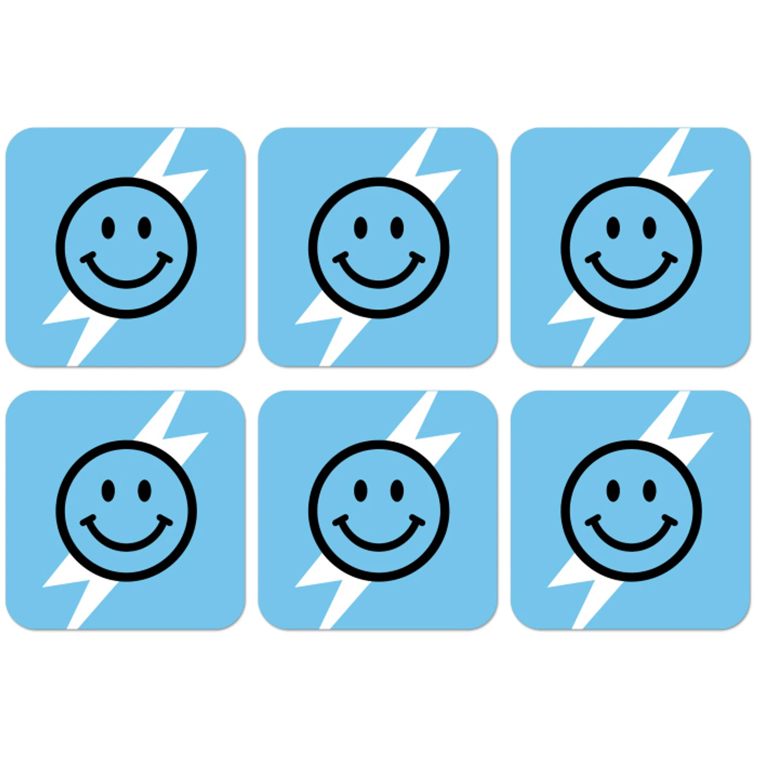 Dessous de verre - Smiley - Bleu - Eclair | Hellodeco.fr
