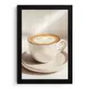 Cappuccino - Schuim - Schotel - Beige fotolijst zwart zonder passe partout klein -3d