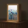 Bloemen - Schilderij - Blauw Light Box met kabel (Tafellamp) klein -z3d_website