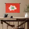 Ciao bella - Tekstwolk - Strepen - Oranje Wandkleed katoen klein -sfeer6