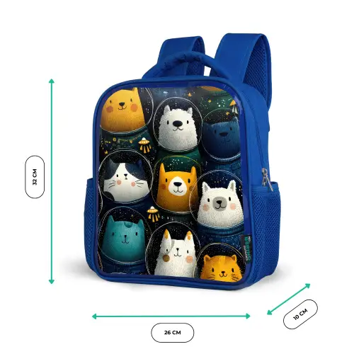 Dieren - Ruimtepakken - Sterren Kinderrugzak - Blauw middel -productfoto_formaten