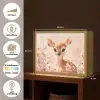 Hertje - Illustratie - Bloemen - Roze Light Box met batterij (Wandlamp kind) middel -USP_websiteoverzichtNL