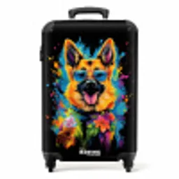Zomerse hond met kleurrijke graffiti NBS - Handbagage koffer - Unisex middel -productfoto_recht