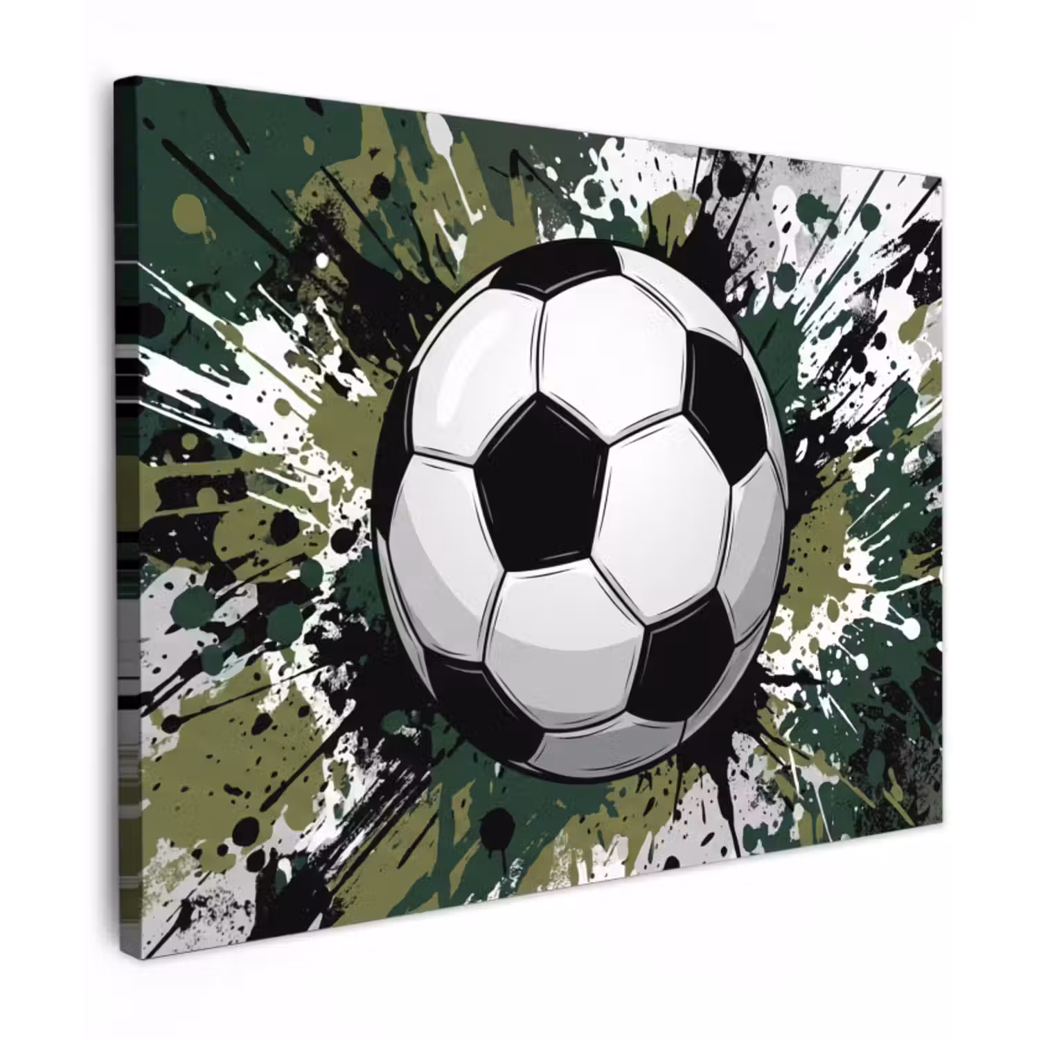 Canvas Print - Soccer - Paint - Splatters - Green