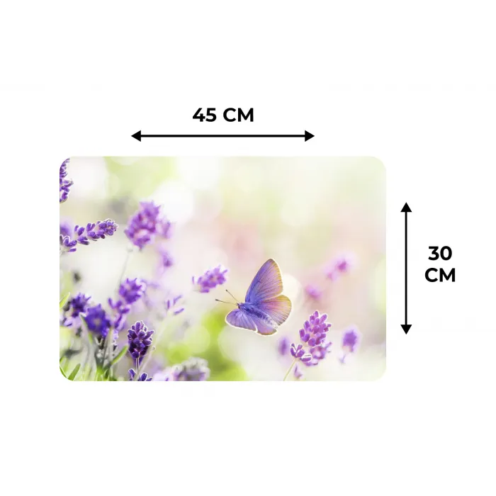 Lavendel - Vlinder - Bloemen Placemat vinyl groot -specs