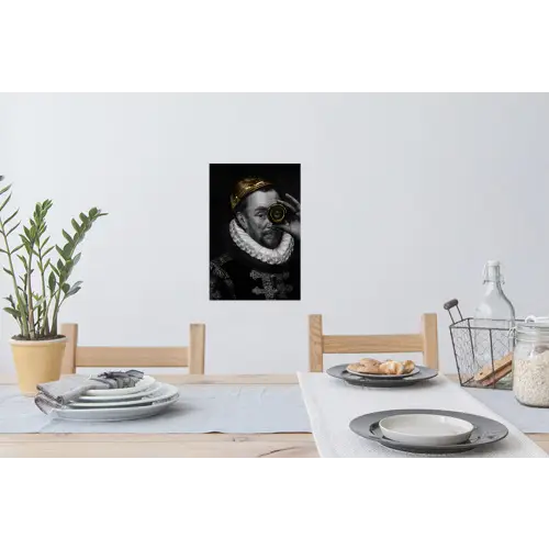 Willem van Oranje - Adriaen Thomasz - Goud - Lens Muursticker klein -eettafel