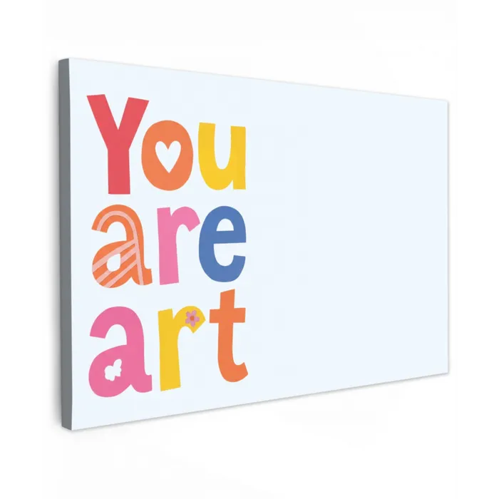You are art - Kleurrijk - Grafisch Tuinposter op houten frame 2 cm dik klein -3d