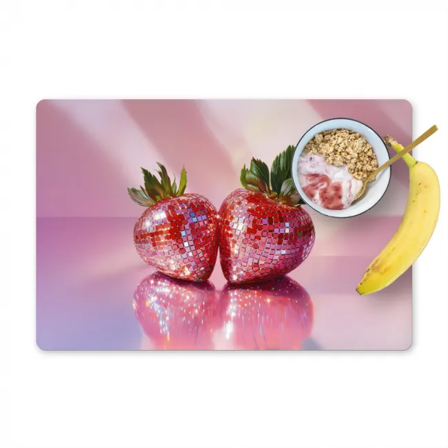 Placemat - 6 stuks - Disco - Fruit - Glitter - Strawberry
