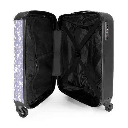 Vintage bloemenpatroon - Lichtpaars NBS - Handbagage koffer - Kinderen Unisex middel -binnenkant