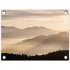 Bergen - Mist - Zonnestralen tuinposter los doek klein -3d