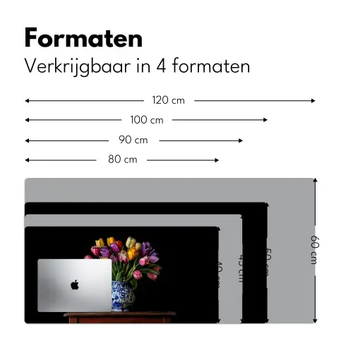 Tulpen - Kleuren - Hout - Vaas Muismat XXL klein -sfeer5