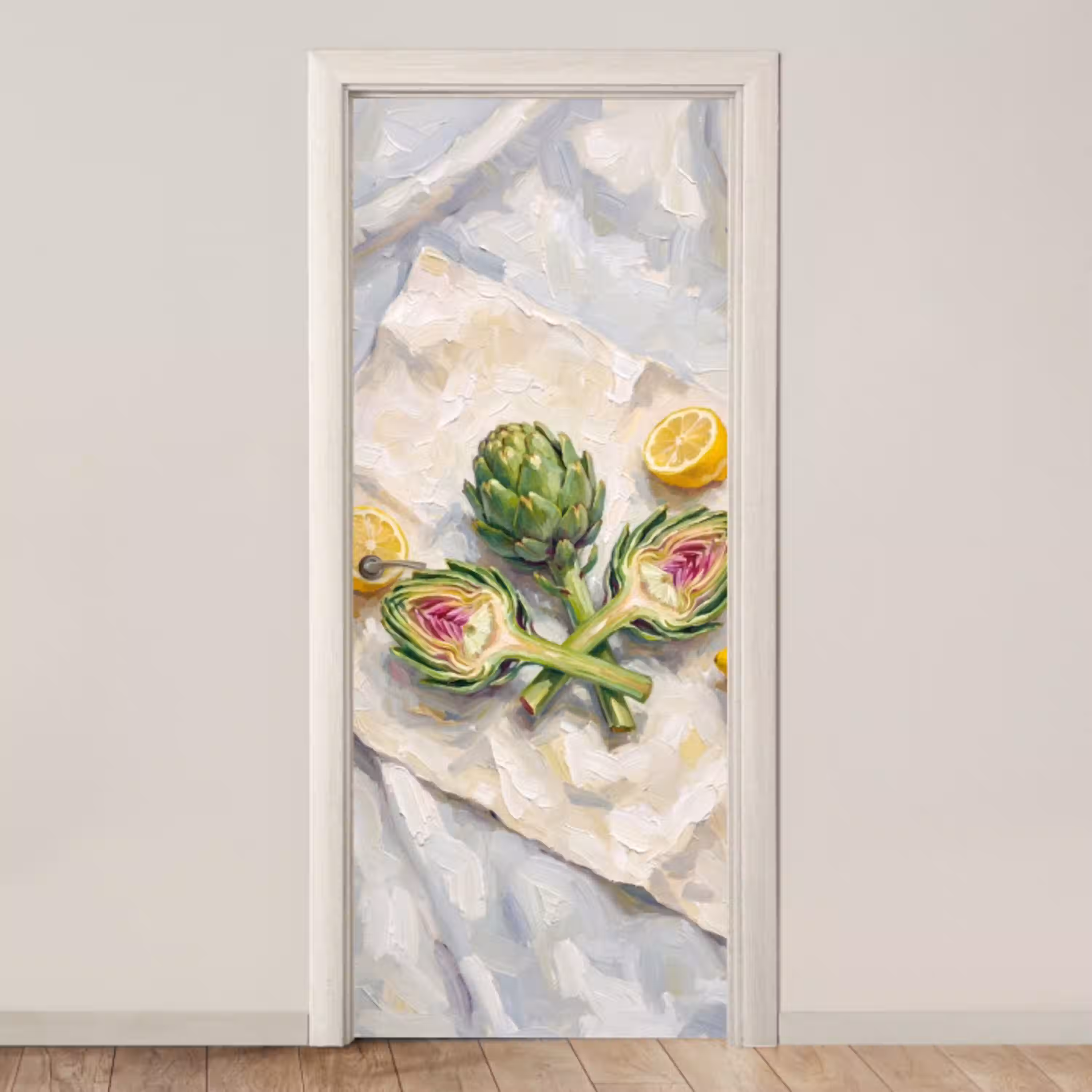 Artisjok - Citroen - Eten deurposter klein -3d_beige
