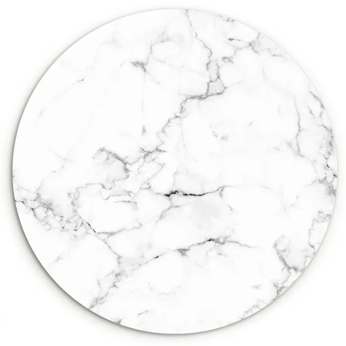 Marmer - Wit - Grijs - Luxe - Marmerlook - Structuur Wandcirkel kunststof plaat 5mm dik klein -3d