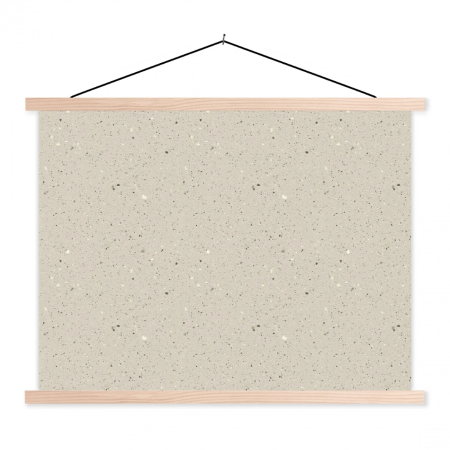 Lichtbeige - Terrazzo - Grijs textielposter latten blank klein 122 -3d