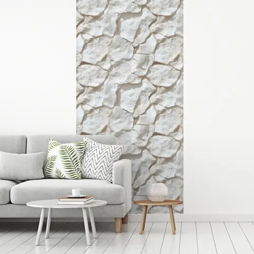Structuur - Rots - Wit fotobehang vinyl groot 64 -woonkamer