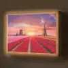 Bloemen - Tulpen - Bloemenveld - Molens - Holland Light Box met batterij (Wandlamp) middel -z3d_website