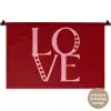 Love - Rood - Hatjes Wandkleed katoen klein -t3d_DE