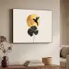 Zwarte kolibrie - Bloem - Gouden cirkel Textielframe zwart klein -sfeer3