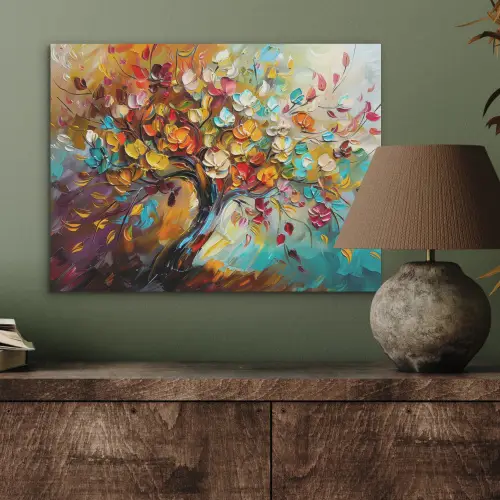 Boom - Abstract - Kleurrijk - Bloemen PET vilt klein -sfeer2