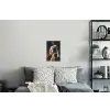 Meisje met de parel - Johannes Vermeer - Bloemen - Rood Muursticker klein -slaapkamer