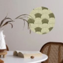 Bladeren - Structuur - Groen Wandcirkel behangsticker klein 186 -sfeer3