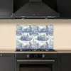 Huizen - Bomen - Water - Vogels - Blauw keuken achterwand spatscherm klein 900 -sfeer1