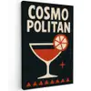 Cocktail - Zwart - Illustratie canvas 2cm klein -z3d