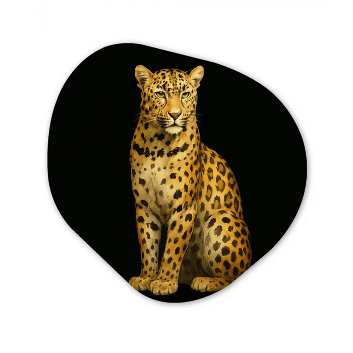 Panter - Realistisch - Bruin Wandcirkel Organisch Plexiglas middel -3d