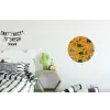 Dinosaurussen - Stekels - Herfstbladeren - Bruin Wandcirkel aluminium klein -kinderkamer