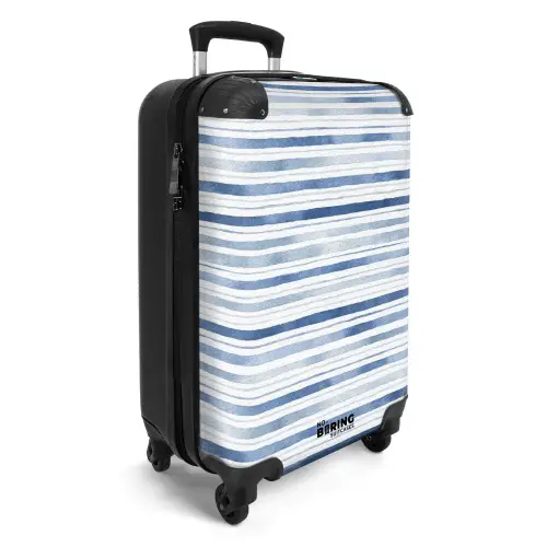 Strepen patroon blauw NBS - Handbagage koffer - Volwassenen Unisex middel -productfoto_3d