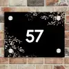 Botanisch - Zwart - Traditioneel Naambord Rechthoek middel -sfeer3